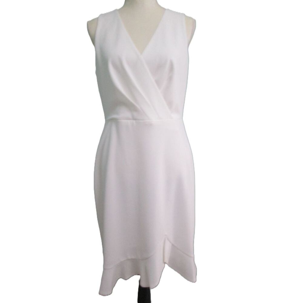 Betsey Johnson High-Low Ruffled Hem w/ Criss Cross Bodice-Ivory-10-NWT